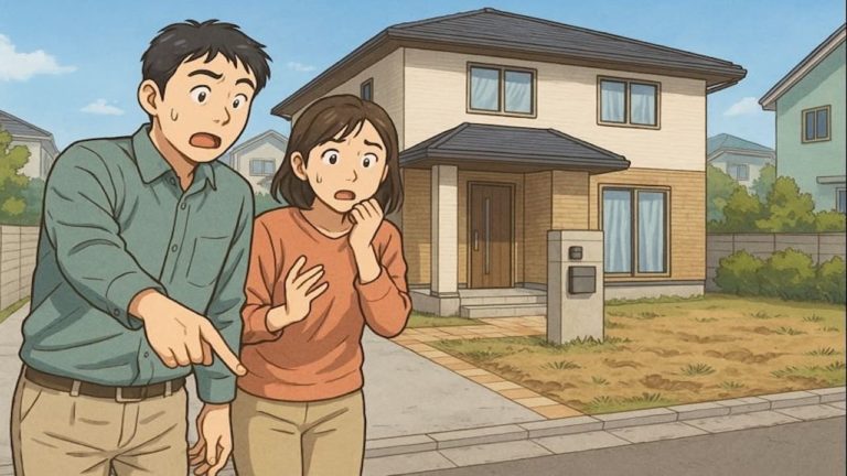 習志野市で夫婦が外構トラブルで困っているイメージ