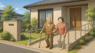 成田市の戸建てに施工されたバリアフリー外構のイメージ