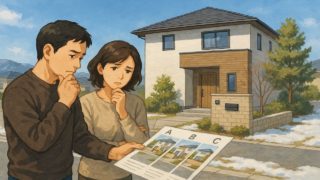 那須塩原市で夫婦が外構業者の選び方と探し方を考えているイメージ