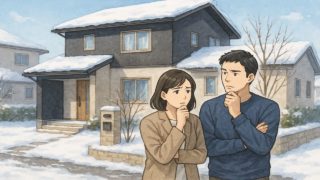 名取市で夫婦が外構業者の選び方と探し方を考えているイメージ