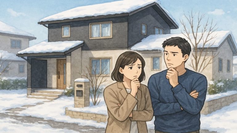 名取市で夫婦が外構業者の選び方と探し方を考えているイメージ