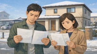 名取市で夫婦が外構見積もりで悩んでいるイメージ