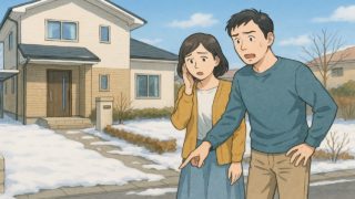 名取市で夫婦が外構トラブルで困っているイメージ