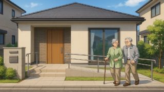 寝屋川市の戸建てに施工されたバリアフリー外構のイメージ