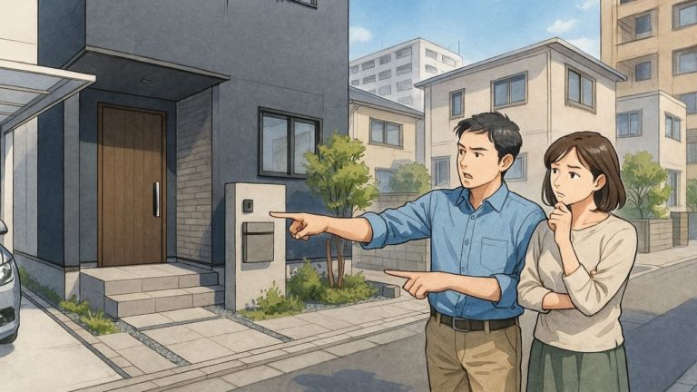 寝屋川市で夫婦が外構業者の選び方と探し方を考えているイメージ