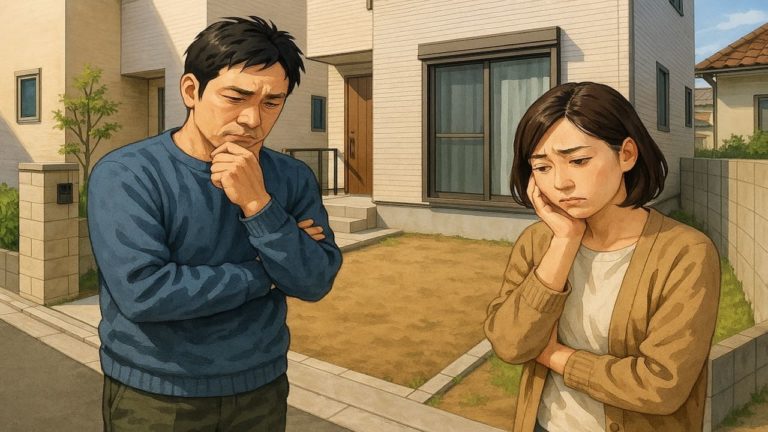 寝屋川市の外構工事の失敗にがっかりする夫婦のイメージ 新築外構でありがちな失敗5つ｜共働き家庭が後悔するポイント 外構の失敗例5選｜クレームにつながりやすいパターン 外構工事でよくある失敗5つ｜将来のコストを見落とした決め方 庭まわりの外構失敗5パターン｜水やりが面倒になってしまう原因 外構費用で起こりがちな失敗5つ｜値引き交渉だけに集中する危険 新築外構でありがちな失敗5つ｜ローン計画と合わせた判断軸 庭のある外構の失敗5選｜使わない場所に金をかけた例 外構リフォームの失敗例5つ｜相談内容と完成形がずれるプロセス 外構の失敗例5選｜安さだけで選ばないための着眼点 外構の失敗例5選｜その場しのぎで決めて後悔する流れ 新築外構でありがちな失敗5つ｜本体価格に隠れた費用の見抜き方 外構デザインの失敗例5選｜写真重視で決めてしまったケース 外構工事でよくある失敗5つ｜ハウスメーカー任せにした結果 新築外構でありがちな失敗5つ｜数年後に手入れが追いつかない例 外構費用で起こりがちな失敗5つ｜予算オーバーを防ぐ視点 外構レイアウトの失敗5コ｜玄関まわりがごちゃついて見える原因 庭まわりの外構失敗5パターン｜生活感が出すぎてしまう配置 外構工事でよくある失敗5つ｜共働きでも使いやすい外回りの条件 駐車場まわりの外構失敗5選｜車の買い替えで困るつくり 外構工事でよくある失敗5つ｜図面が分からないまま進めたケース