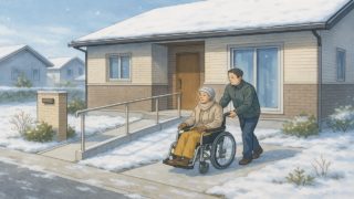 【新潟県】外構をバリアフリーにするコツ5個|介護用に見せずおしゃれに 新潟県の戸建てに施工されたバリアフリー外構のイメージ