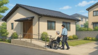 新居浜市の戸建てに施工されたバリアフリー外構のイメージ