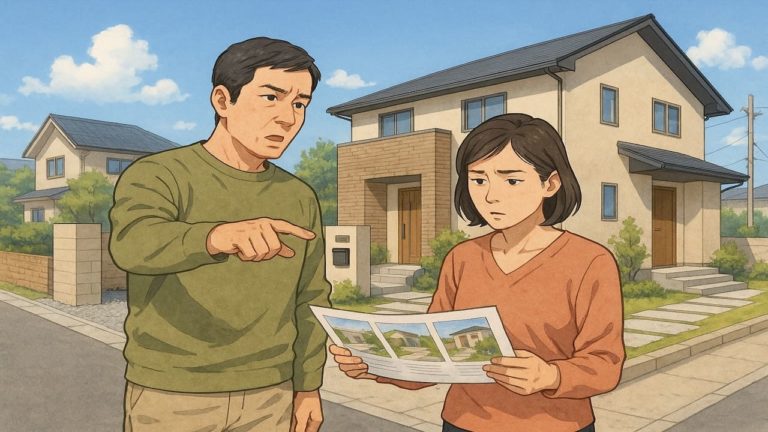 新居浜市で夫婦が外構業者の選び方と探し方を考えているイメージ