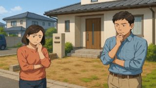 【新居浜市】外構リフォームの失敗例5つ|一部分だけ直してムダが増える例 新居浜市の外構工事の失敗にがっかりする夫婦のイメージ