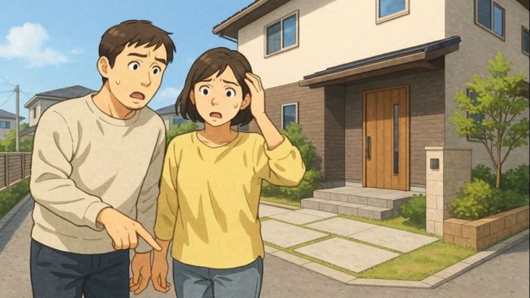 新居浜市で夫婦が外構トラブルで困っているイメージ