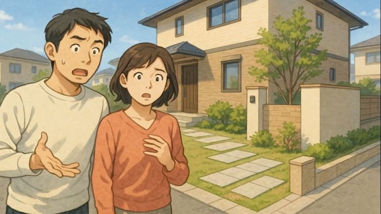 西宮市で夫婦が外構トラブルで困っているイメージ