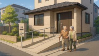 西東京市の戸建てに施工されたバリアフリー外構のイメージ