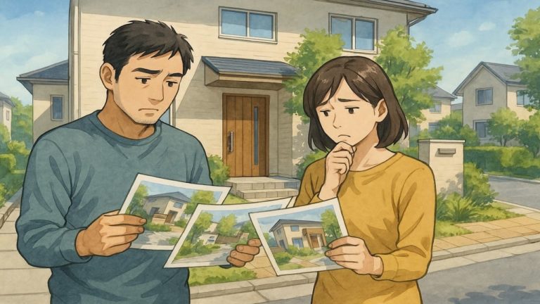 西東京市で夫婦が外構業者の選び方と探し方を考えているイメージ