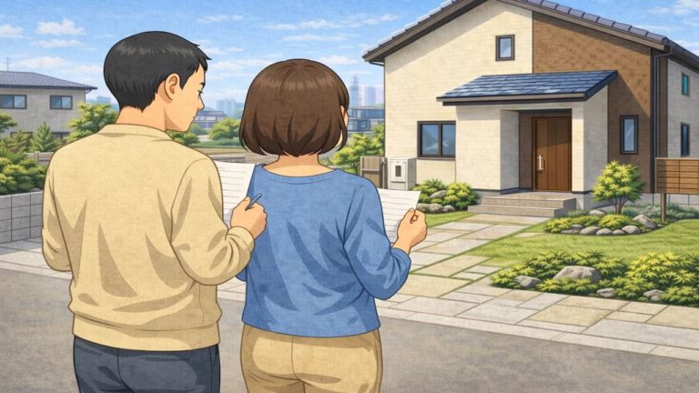 日進市で夫婦が外構見積もりで悩んでいるイメージ