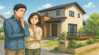 野田市で夫婦が外構業者の選び方と探し方を考えているイメージ