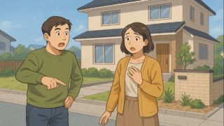 野田市で夫婦が外構トラブルで困っているイメージ