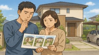 沼津市で夫婦が外構業者の選び方と探し方を考えているイメージ