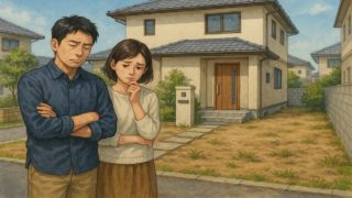 沼津市の外構工事の失敗にがっかりする夫婦のイメージ