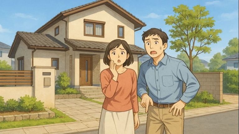 小田原市で夫婦が外構トラブルで困っているイメージ