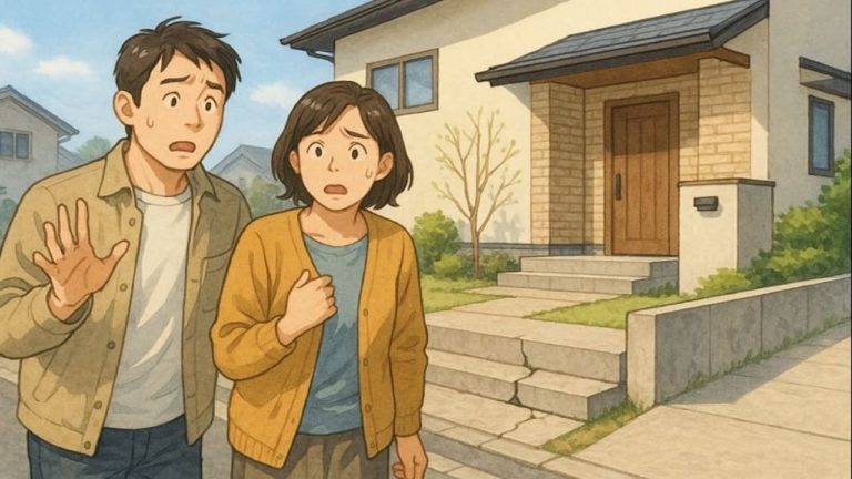 大垣市で夫婦が外構トラブルで困っているイメージ