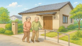 大分県の戸建てに施工されたバリアフリー外構のイメージ