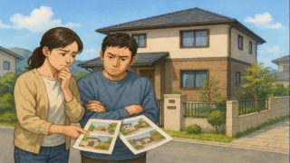 大分県で夫婦が外構業者の選び方と探し方を考えているイメージ