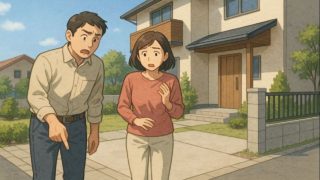 大分県で夫婦が外構トラブルで困っているイメージ