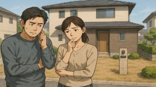 岡崎市の外構工事の失敗にがっかりする夫婦のイメージ