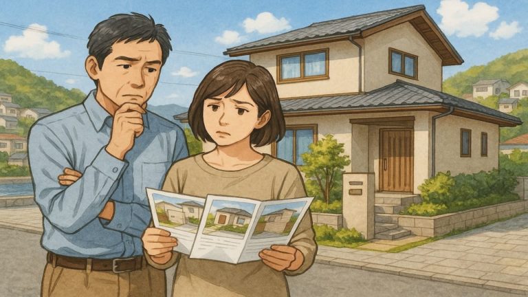 尾道市で夫婦が外構業者の選び方と探し方を考えているイメージ