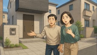 【大阪府】外構で注意したいトラブル5例|その計画が危ない理由 大阪府で夫婦が外構トラブルで困っているイメージ