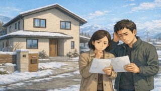 奥州市で夫婦が外構見積もりで悩んでいるイメージ