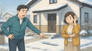 奥州市で夫婦が外構トラブルで困っているイメージ