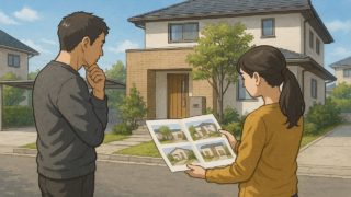 太田市で夫婦が外構業者の選び方と探し方を考えているイメージ