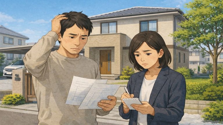 太田市で夫婦が外構見積もりで悩んでいるイメージ