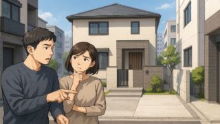 大田区で夫婦が外構業者の選び方と探し方を考えているイメージ