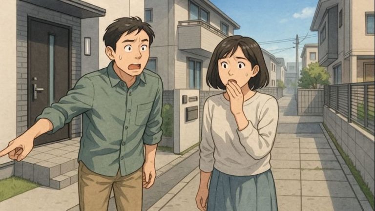 大田区で夫婦が外構トラブルで困っているイメージ