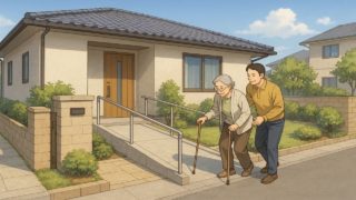 小山市の戸建てに施工されたバリアフリー外構のイメージ