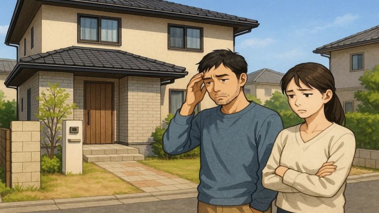 佐賀県の外構工事の失敗にがっかりする夫婦のイメージ