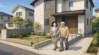 相模原市の戸建てに施工されたバリアフリー外構のイメージ