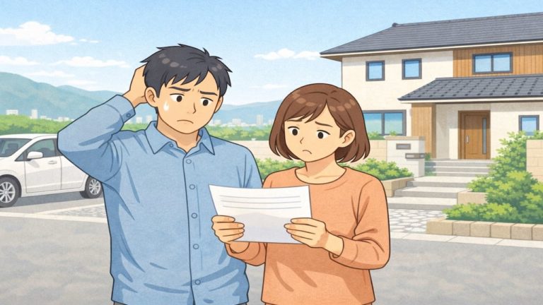 西条市で夫婦が外構見積もりで悩んでいるイメージ