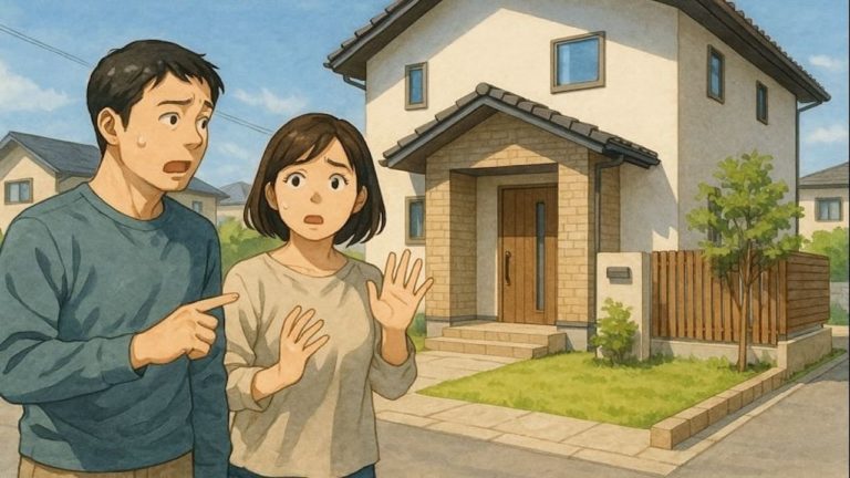 西条市で夫婦が外構トラブルで困っているイメージ