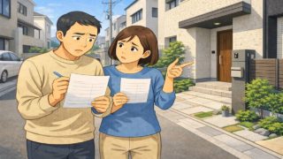 【堺市】外構見積もりのコツ5つ|知らないと損する追加費用の正体 堺市で夫婦が外構見積もりで悩んでいるイメージ