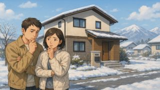 佐久市で夫婦が外構業者の選び方と探し方を考えているイメージ