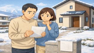 佐久市で夫婦が外構見積もりで悩んでいるイメージ