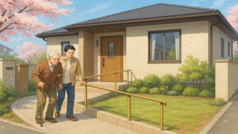 佐倉市の戸建てに施工されたバリアフリー外構のイメージ