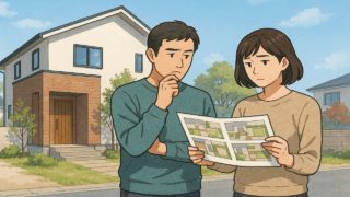 【佐倉市】外構業者の選び方と探し方を解説|良いプランが出る5条件 佐倉市で夫婦が外構業者の選び方と探し方を考えているイメージ