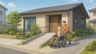 三田市の戸建てに施工されたバリアフリー外構のイメージ