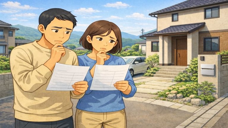 三田市で夫婦が外構見積もりで悩んでいるイメージ