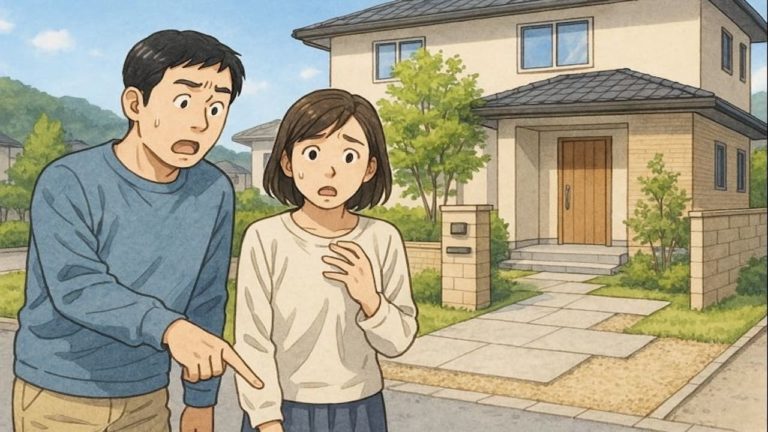 三田市で夫婦が外構トラブルで困っているイメージ